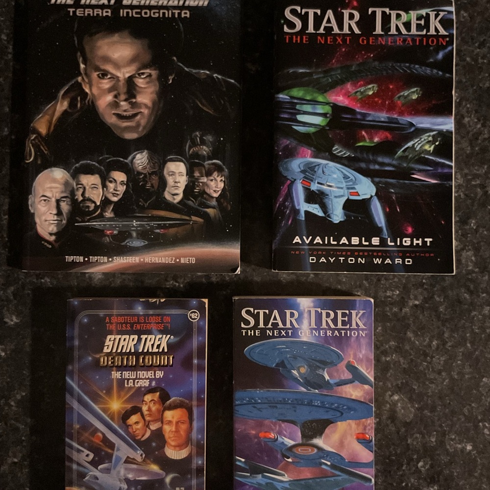 Book Lot x4 Star Trek Headlong Flight Available Light Death Count Terra Incognit